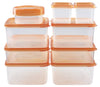 hölm BPA Free Reusable Square Food Storage Containers With Lids (Orange) – Leak Proof - Great For Meal Prep , 9 PCS Set