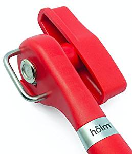 Stainless Steel Smooth Edge Manual Hand Held Can Opener Easy Turn Knob,Red