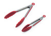 The hölm set of 3 Heavy Duty, Non-stick, Stainless Steel Kitchen Tongs Red (7, 9, 12 Inch)