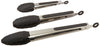 The hölm set of 3 Heavy Duty, Non-stick, Stainless Steel Kitchen Tongs Black (7, 9, 12 Inch)