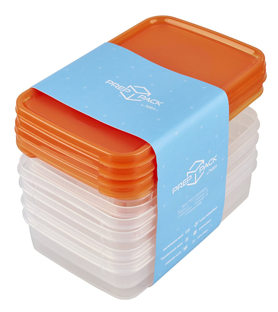 hölm BPA Free Reusable Square Food Storage Containers With Lids (Orange) – Leak Proof - Great For Meal Prep , 9 PCS Set